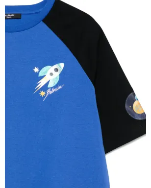 Balmain Kids ロケットプリント ラグランTシャツ - サムネイル3