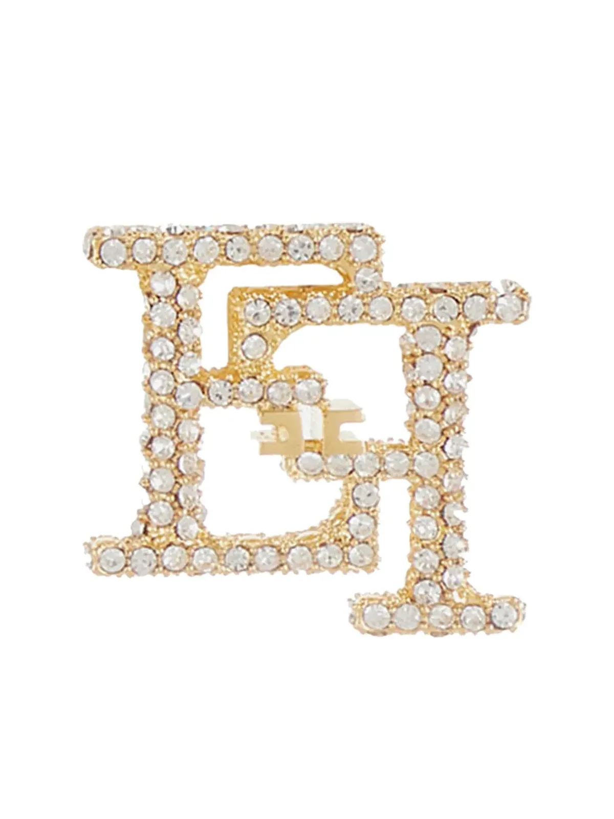 Elisabetta Franchi エリザベッタ フランキ ロゴ入りクリスタル装飾ピアス - 画像2