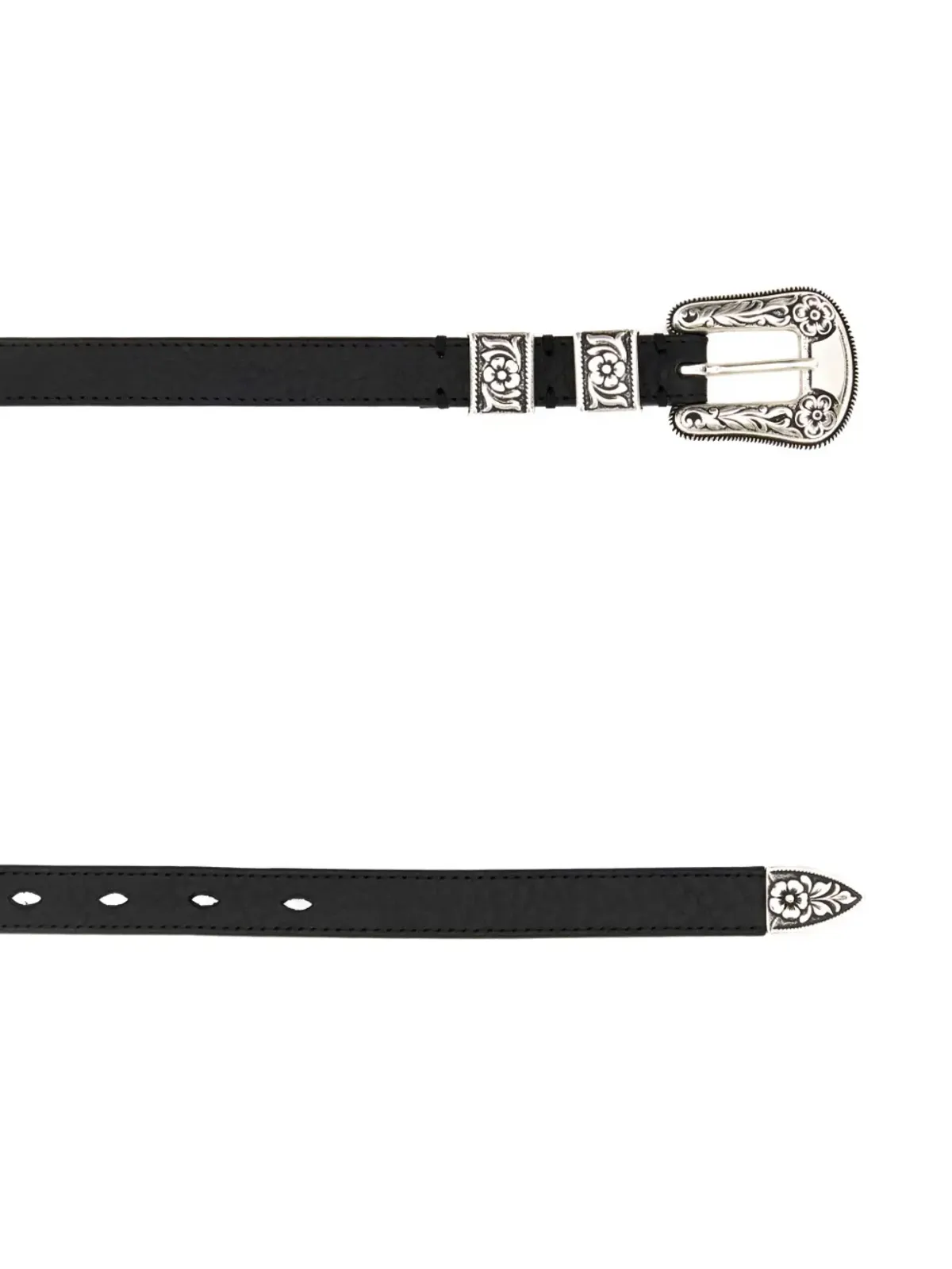 J&M Davidson 花柄バックル レザーベルト - 画像2