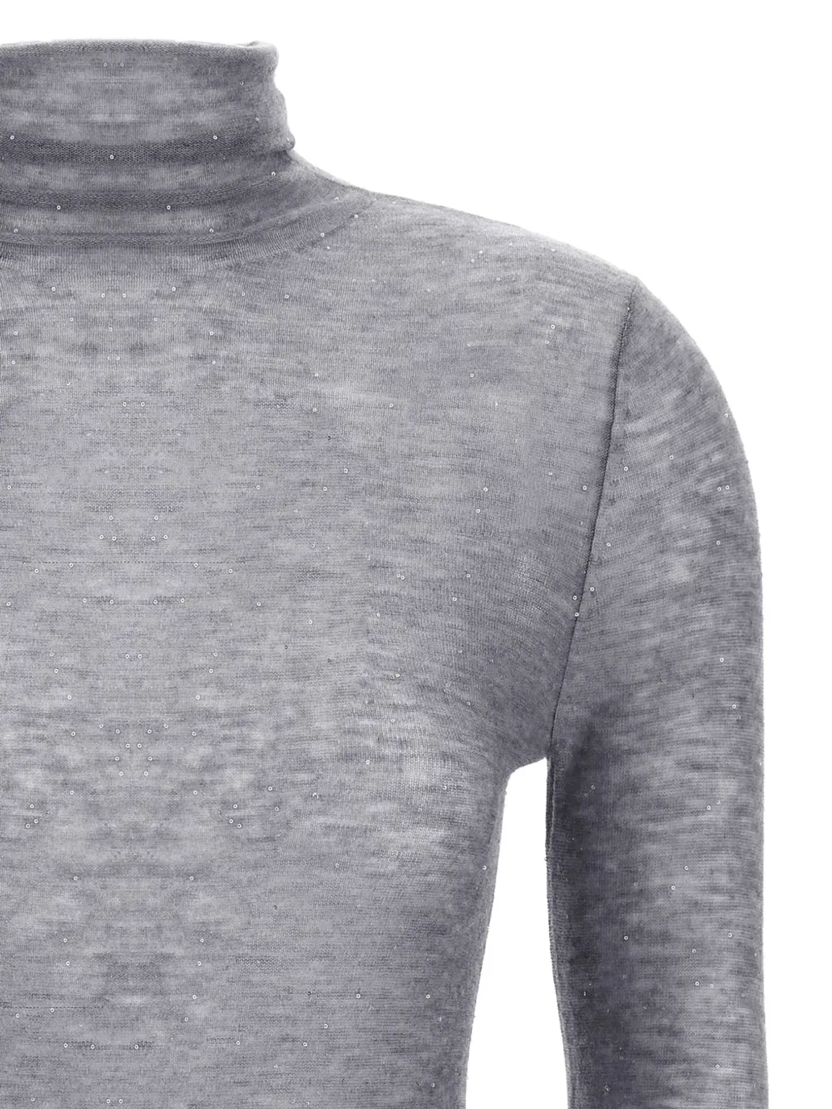 PINKO sequin-appliqué turtleneck sweater - Grey - 画像3