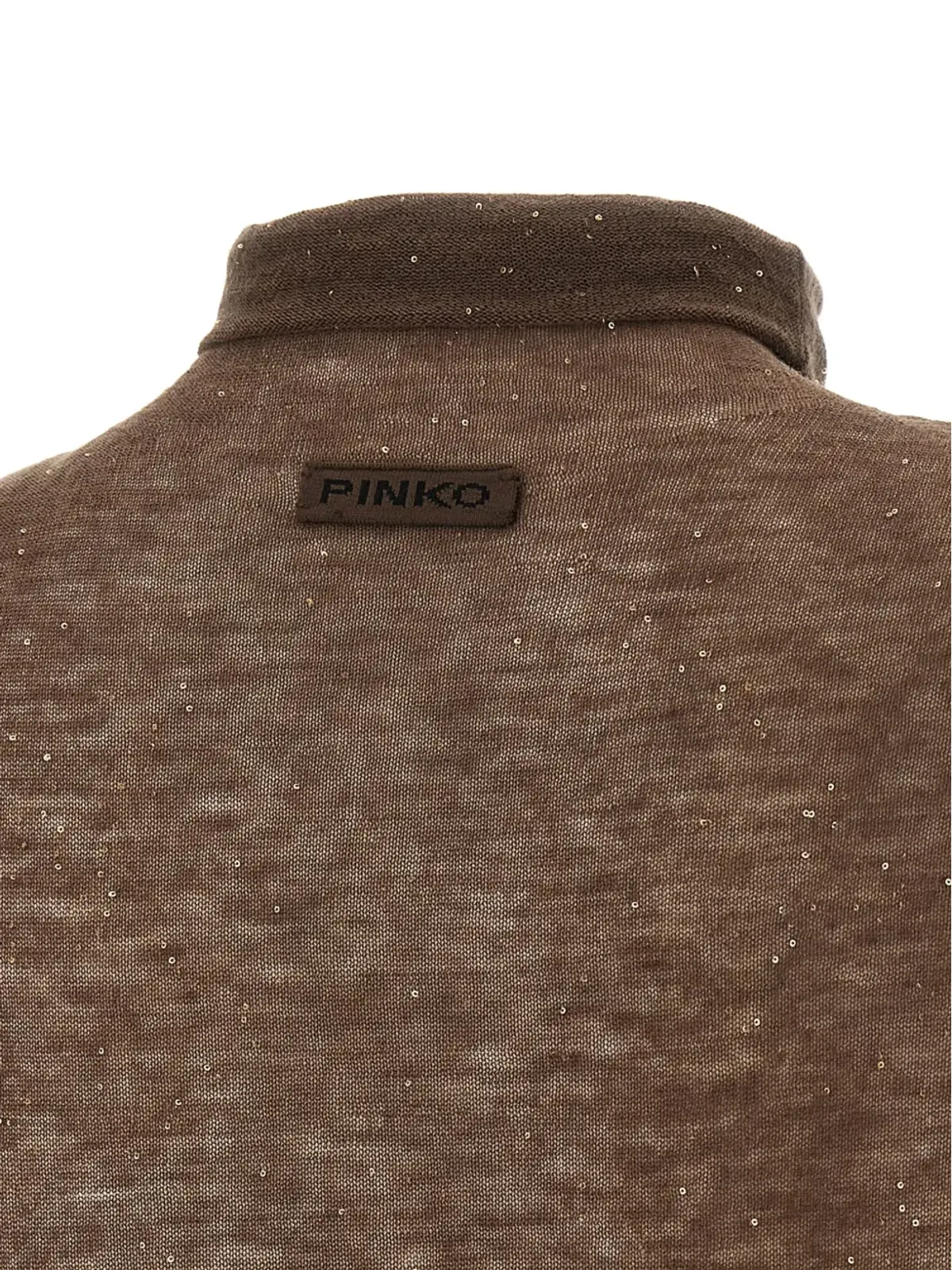 PINKO スパンコール付きハイネックトップ - 画像4