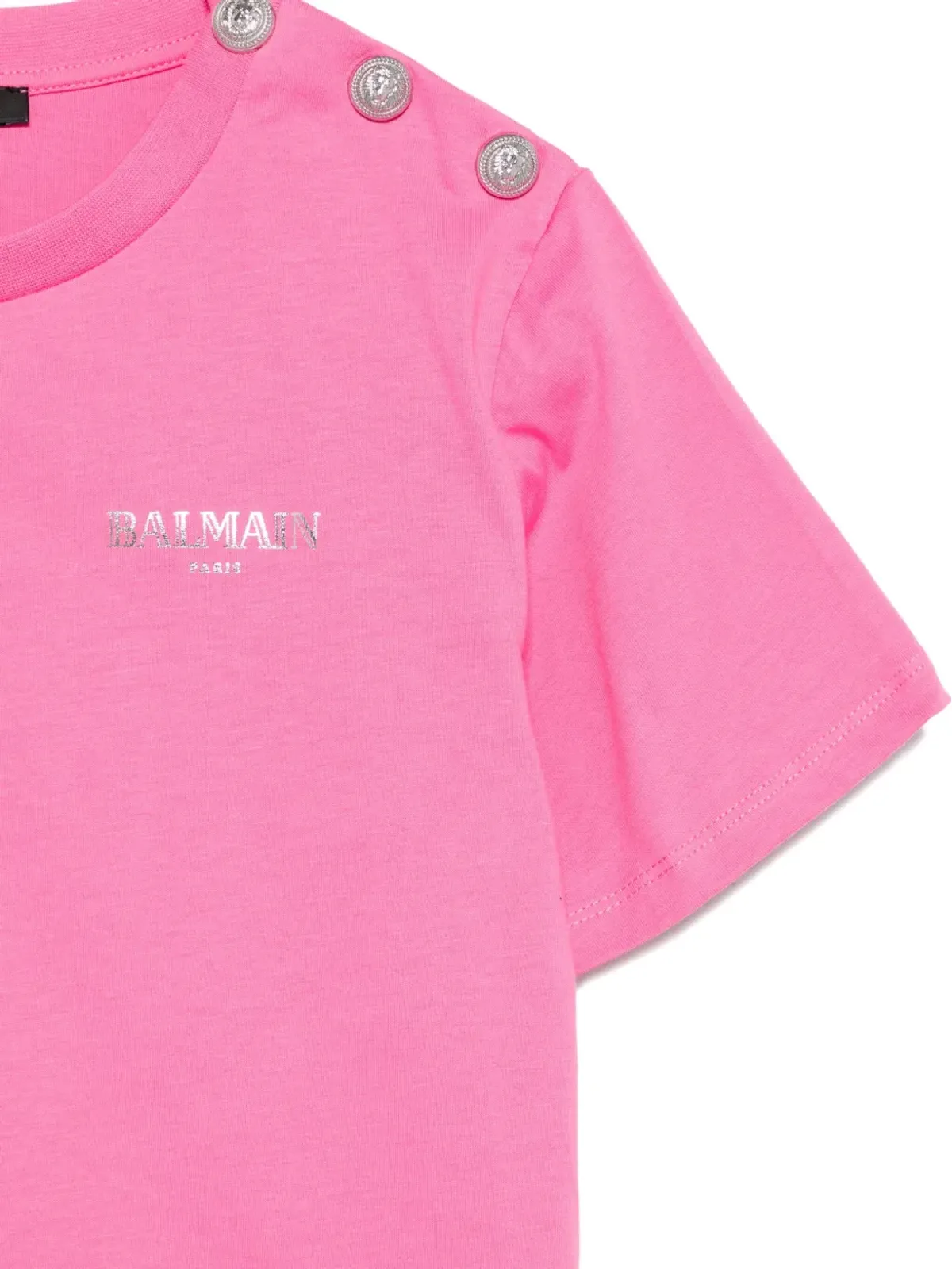 Balmain Kids 飾りボタン付き Tシャツ - ピンク - 画像3