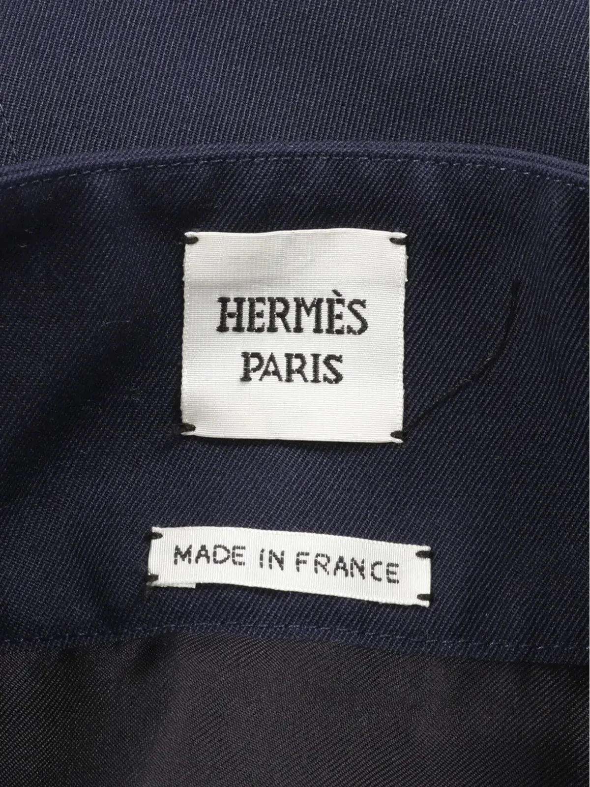 Hermès ビンテージ 2010年代 ウール ジップアップ スカート ブルー - 画像5