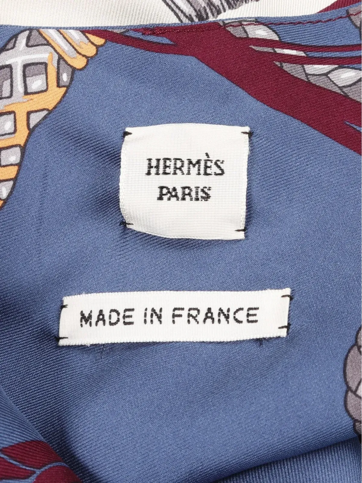 Hermès Pre-Owned Les Clés シルク Tシャツドレス ブルー - 画像5