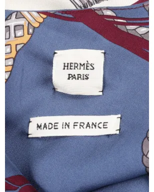 Hermès Pre-Owned Les Clés シルク Tシャツドレス ブルー - サムネイル5