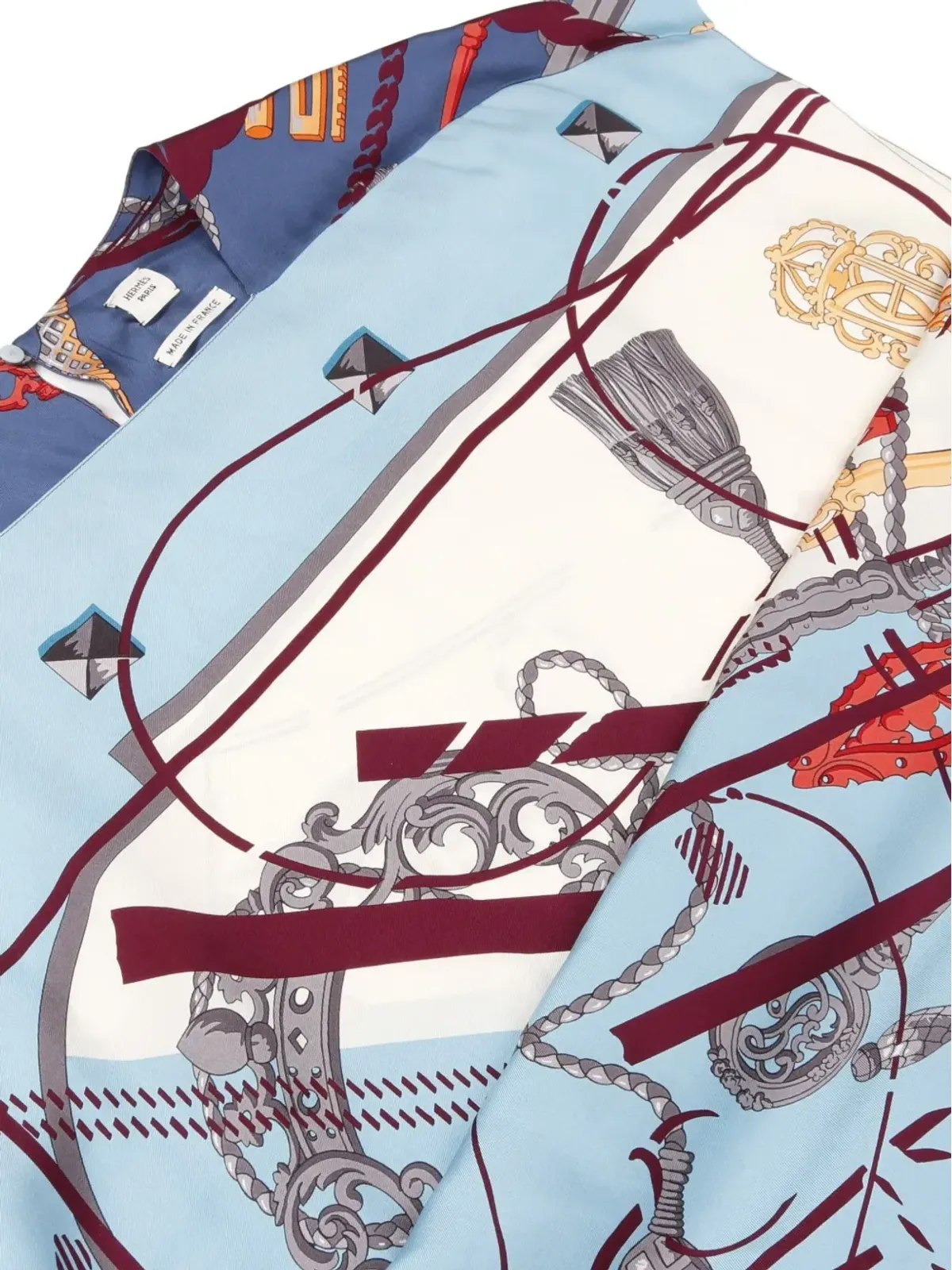 Hermès Pre-Owned Les Clés シルク Tシャツドレス ブルー - 画像3