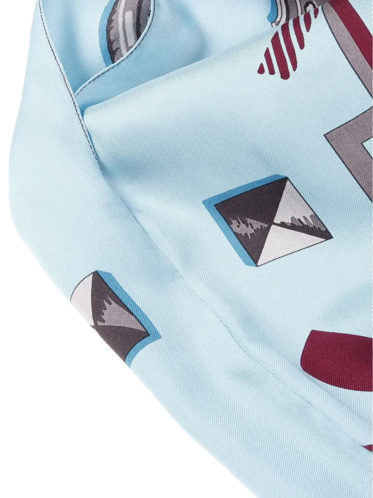 Hermès Pre-Owned Les Clés シルク Tシャツドレス ブルー - 画像4