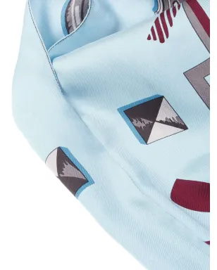 Hermès Pre-Owned Les Clés シルク Tシャツドレス ブルー - サムネイル4