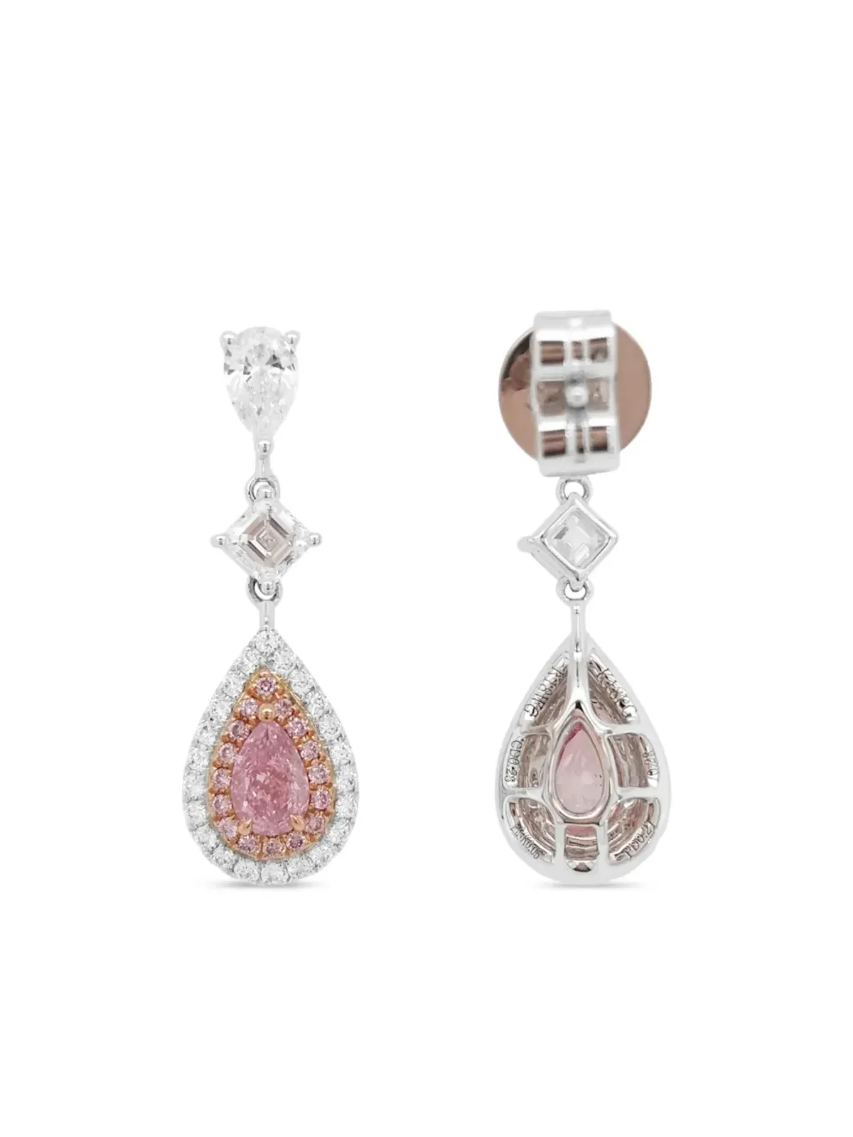 HYT Jewelry 18Kホワイトゴールド ピンクダイヤモンド ピアス - 画像1
