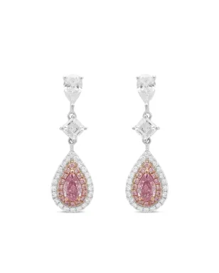 HYT Jewelry 18Kホワイトゴールド ピンクダイヤモンド ピアス - サムネイル3