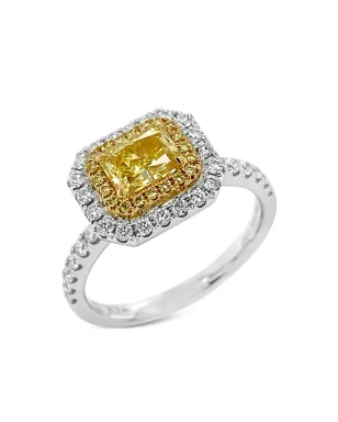 HYT Jewelry 18Kホワイトゴールド イエローダイヤモンド ハローリング - シルバー - サムネイル4