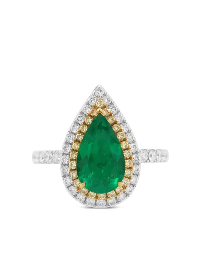 HYT Jewelry HYT Jewelry 18Kホワイトゴールド ペアードエメラルドとダイヤモンド リングの商品画像