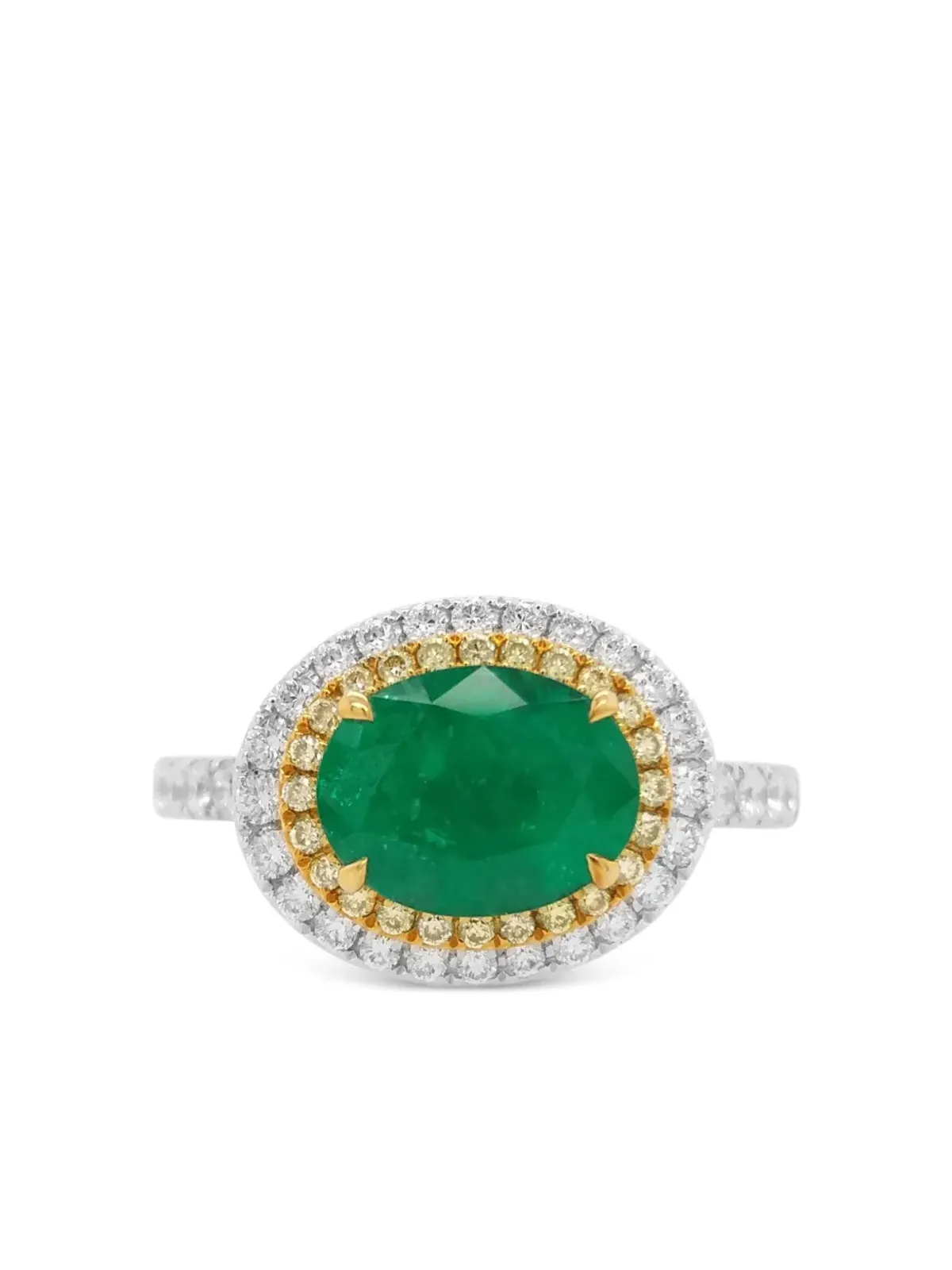 HYT Jewelry 18Kホワイトゴールド エメラルド＆ダイヤモンド リング - 画像4
