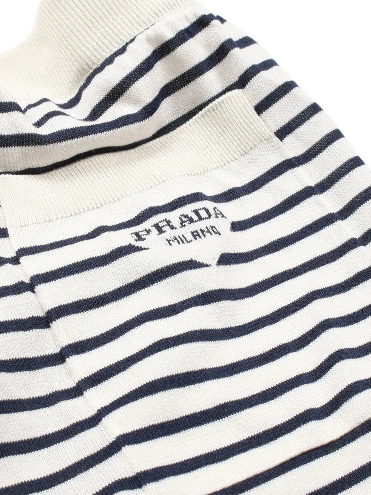 Prada Pre-Owned ストライプ柄シルクショーツ - ホワイト - 画像4