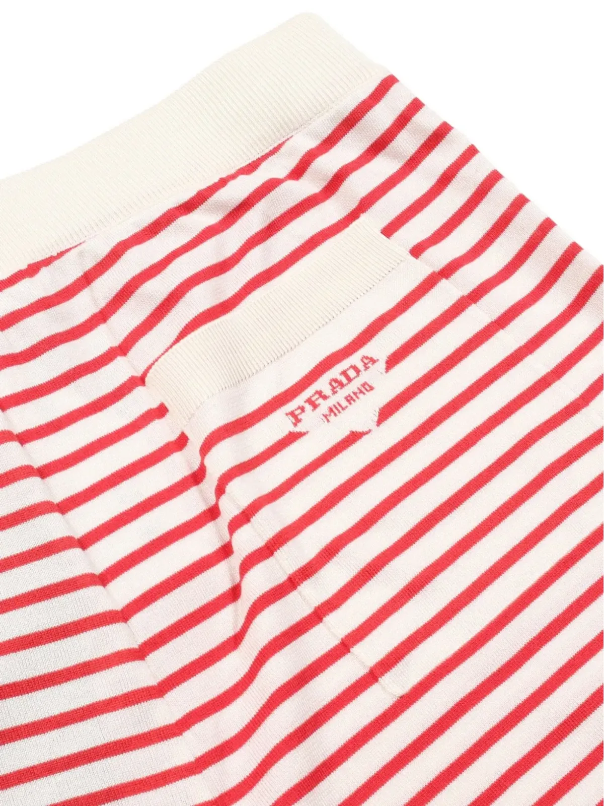 Prada Pre-Owned ストライプ柄 シルクコットンショーツ - 画像5