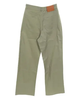 Loewe Pre-Owned 20sハイウエスト レザー・ディテール パンツ - グリーン - サムネイル2