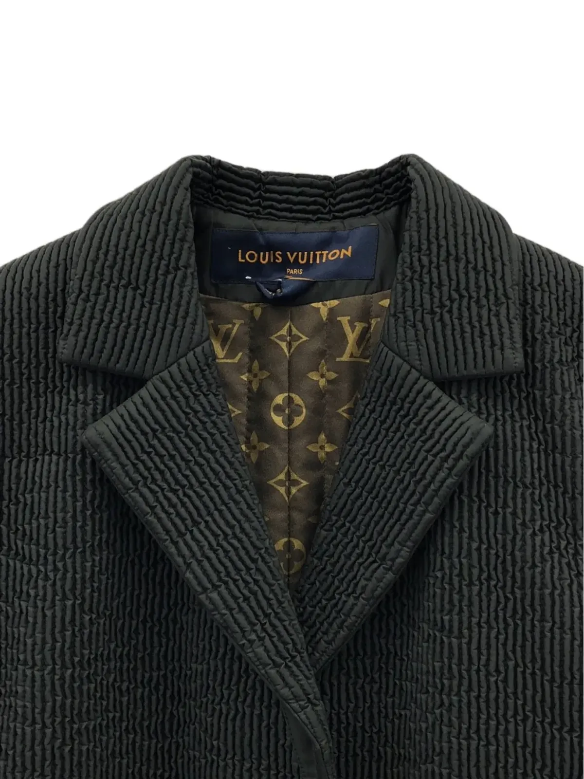 Louis Vuitton Pre-Owned 20年代キルティングポケットコート - ブラック - 画像3
