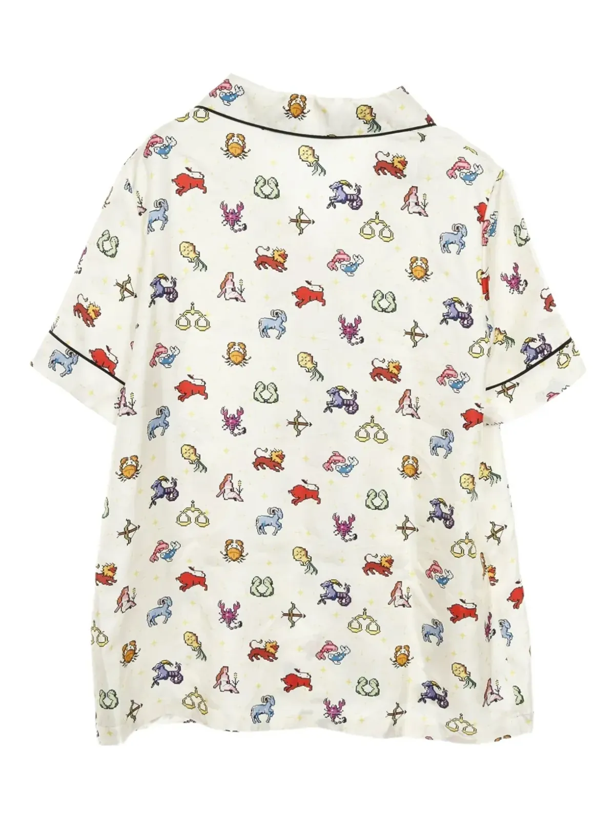 Christian Dior Pre-Owned 2010s Zodiac ピクセルプリント シャツ - White - 画像2