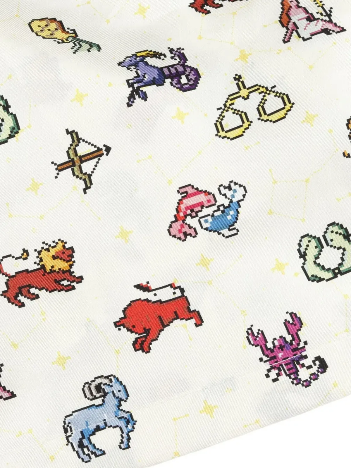 Christian Dior Pre-Owned 2010s Zodiac ピクセルプリント シャツ - White - 画像3