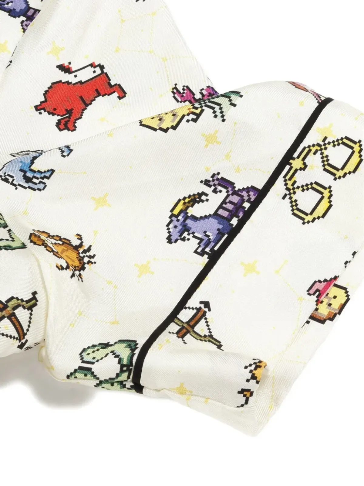 Christian Dior Pre-Owned 2010s Zodiac ピクセルプリント シャツ - White - 画像4