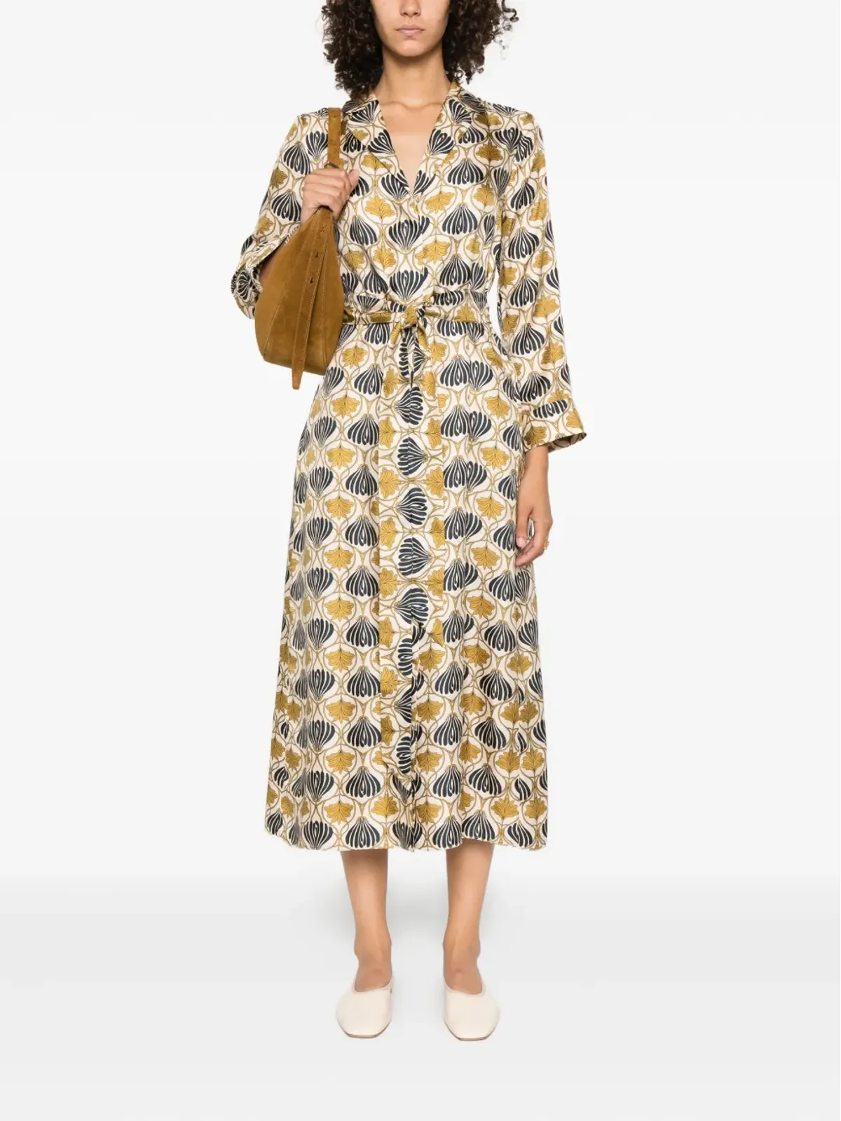S Max Mara ベルト付きシルクドレス - 画像2