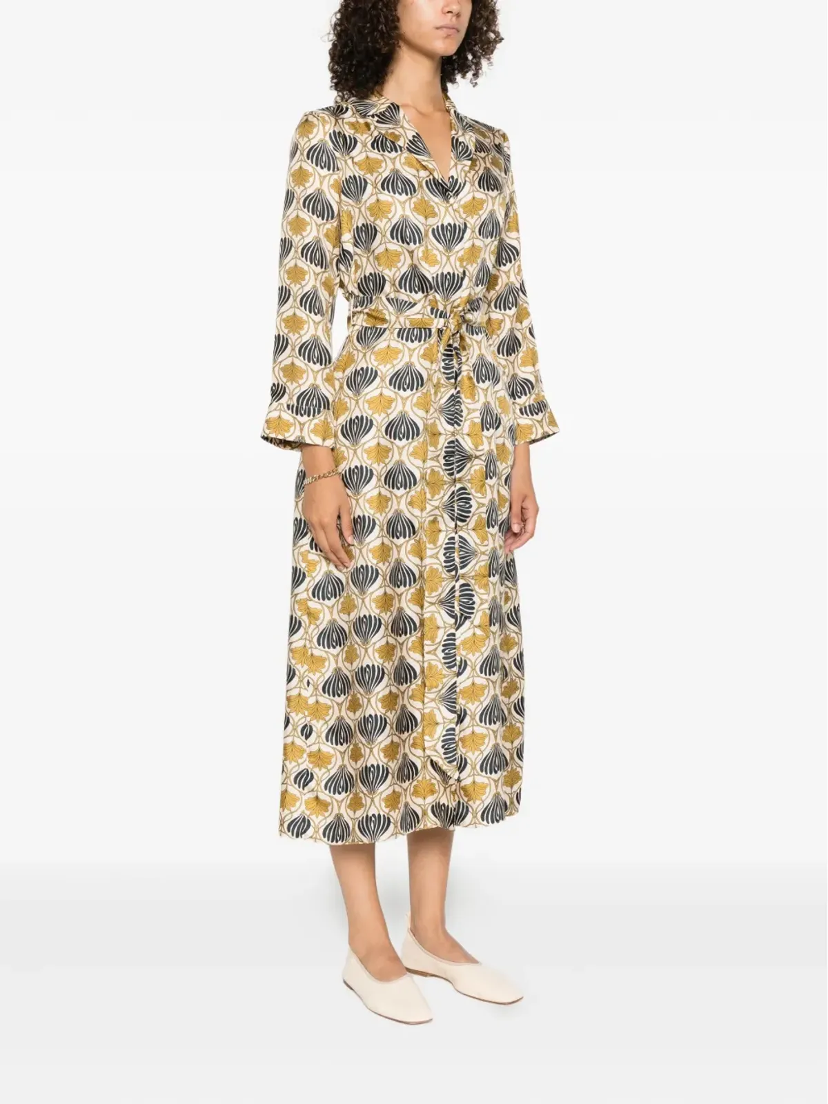 S Max Mara ベルト付きシルクドレス - 画像3