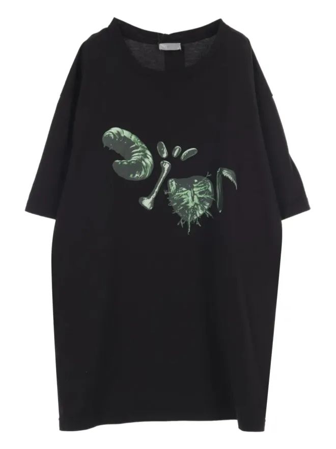 Christian Dior Pre-Owned Christian Dior Pre-Owned トラビス・スコット 2010s カクタスジャック ロゴ コットン Tシャツ - Blackの商品画像