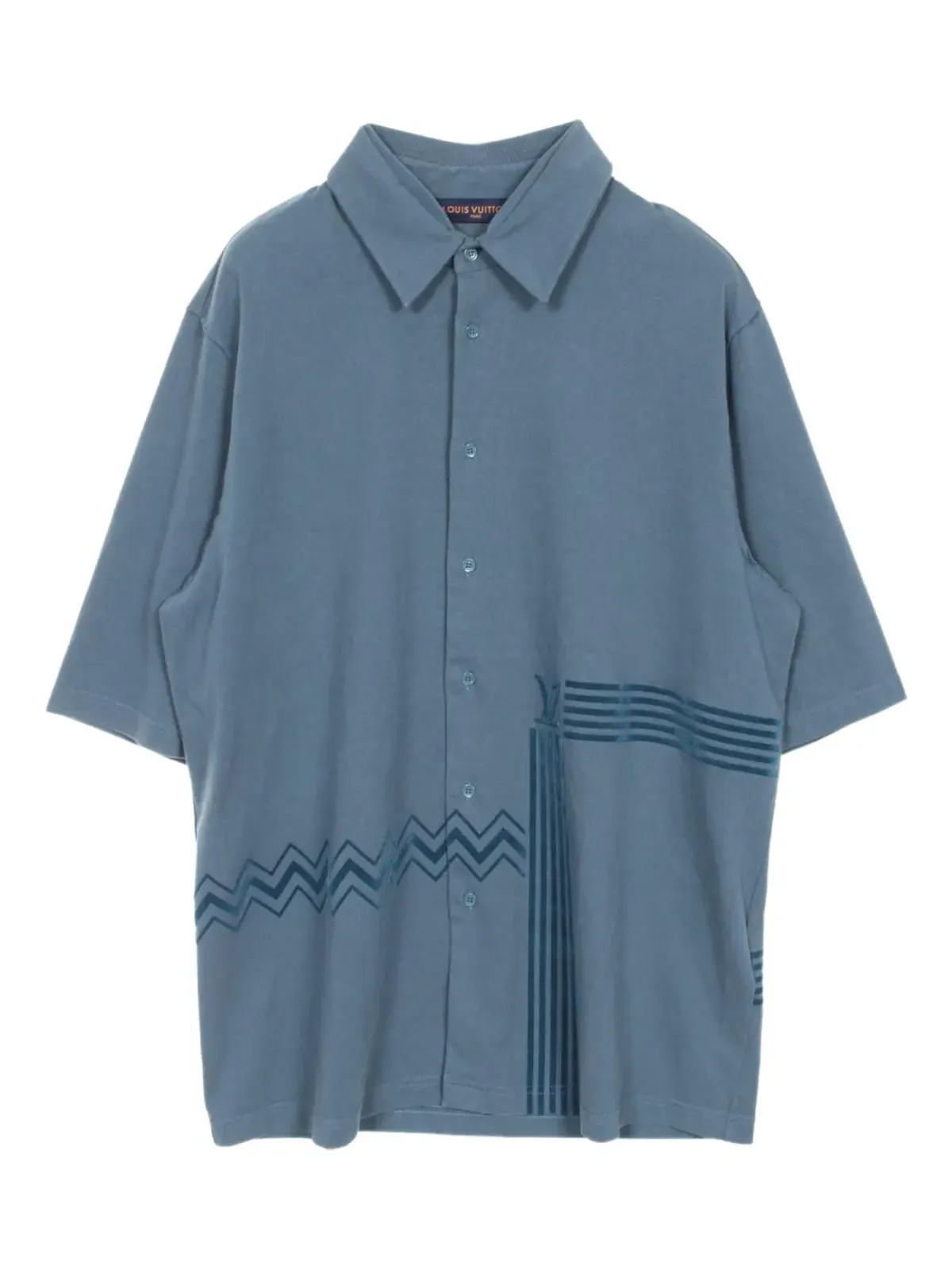 Louis Vuitton ビンテージ 2010s zigzag cotton shirt - Blue - 画像1