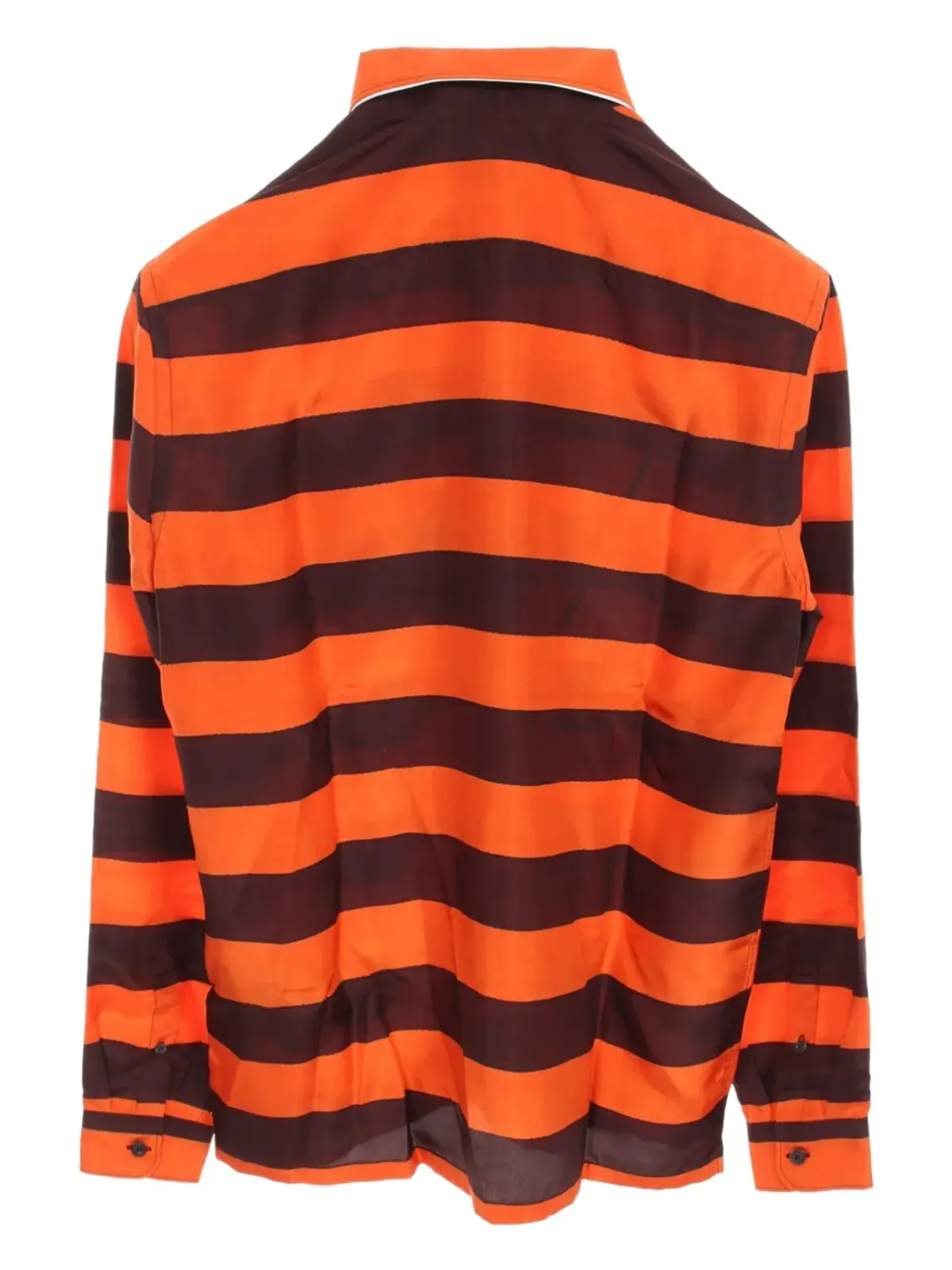 Prada Pre-Owned ストライプ柄 三角ディテール シャツ - オレンジ - 画像2