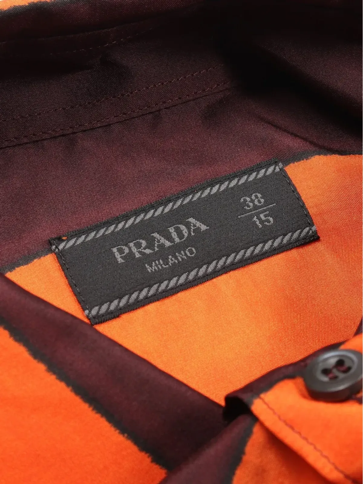 Prada Pre-Owned ストライプ柄 三角ディテール シャツ - オレンジ - 画像3