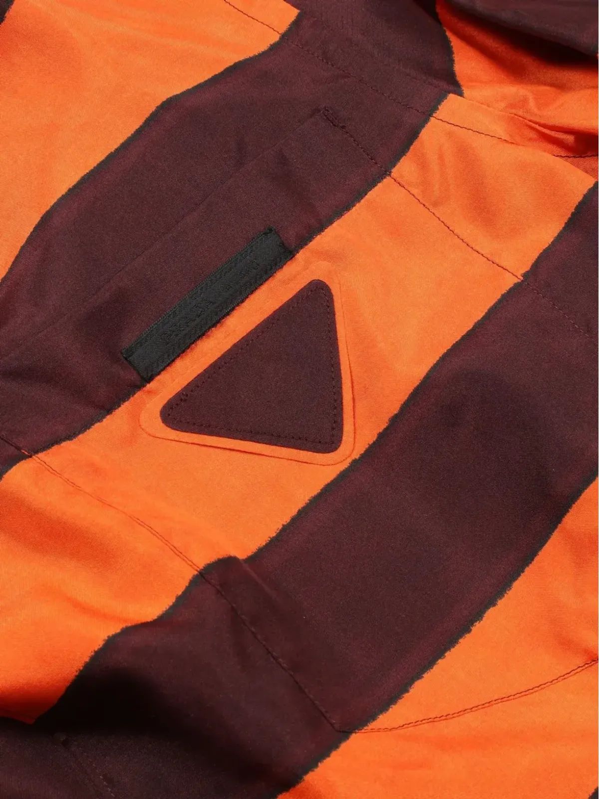 Prada Pre-Owned ストライプ柄 三角ディテール シャツ - オレンジ - 画像4