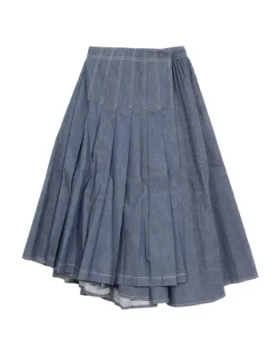 Christian Dior Pre-Owned 2010s プリーツデニムスカート - ブルー - サムネイル2