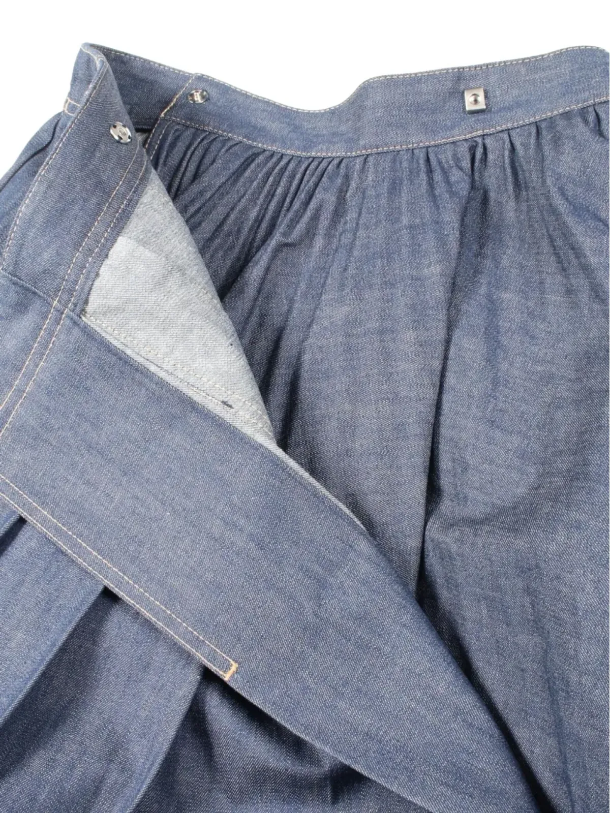 Christian Dior Pre-Owned 2010s プリーツデニムスカート - ブルー - 画像4
