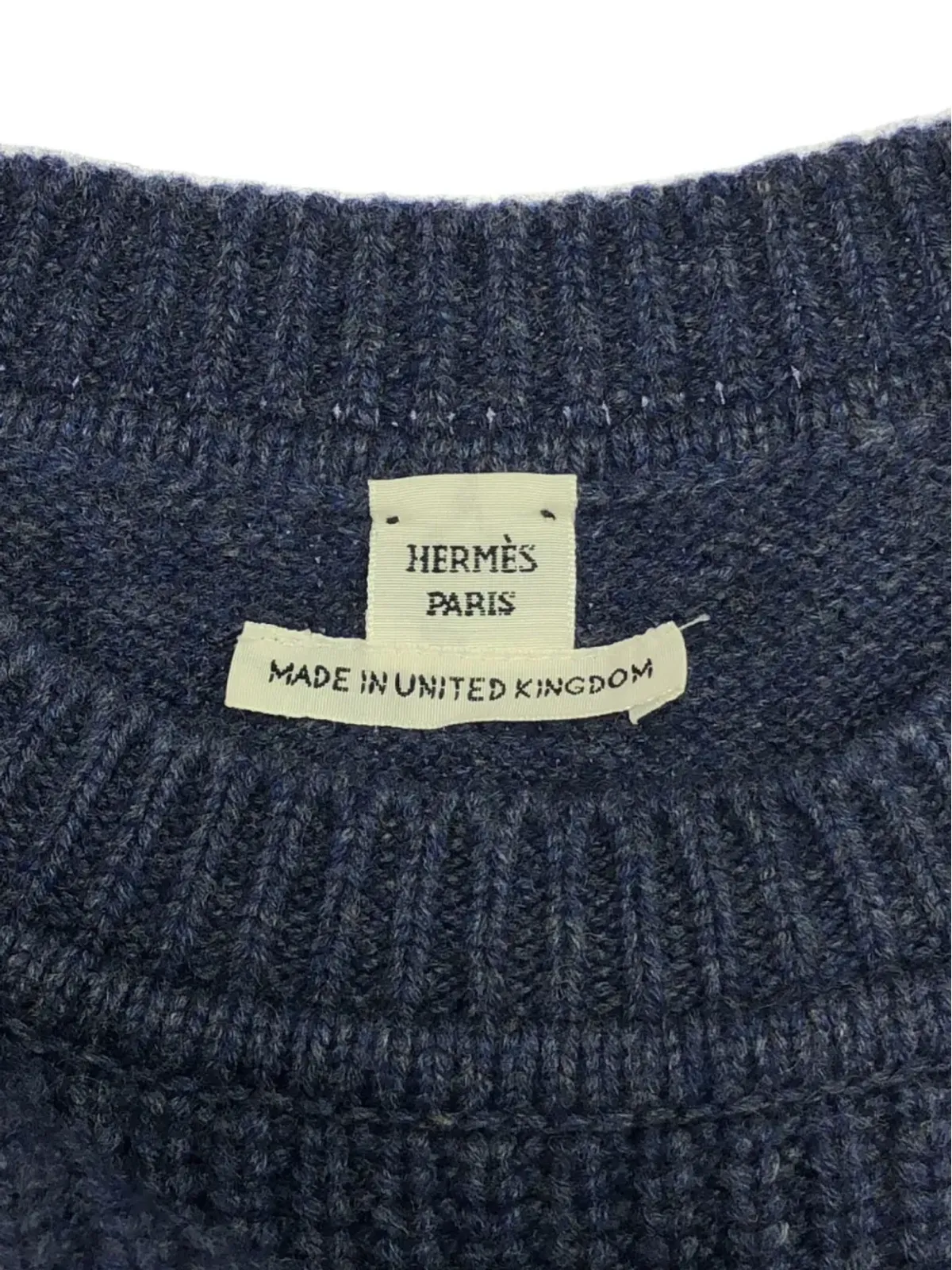 Hermès Pre-Owned 2010s ribbed-knit cashmere jumper - Blue - 画像3