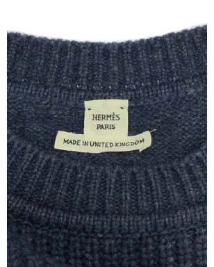 Hermès Pre-Owned 2010s ribbed-knit cashmere jumper - Blue - サムネイル3
