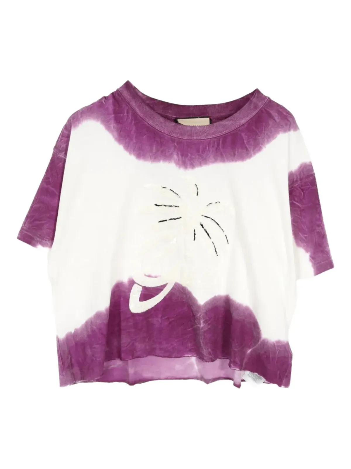 Gucci Pre-Owned 2010s sequin-embellished T-shirt - WHITE, PURPLE - 画像1