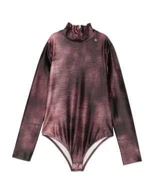 Elisabetta Franchi La Mia Bambina patterned high-neck bodysuit - Red - サムネイル1