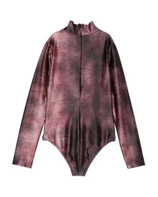 Elisabetta Franchi La Mia Bambina patterned high-neck bodysuit - Red - サムネイル2