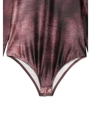 Elisabetta Franchi La Mia Bambina patterned high-neck bodysuit - Red - サムネイル3
