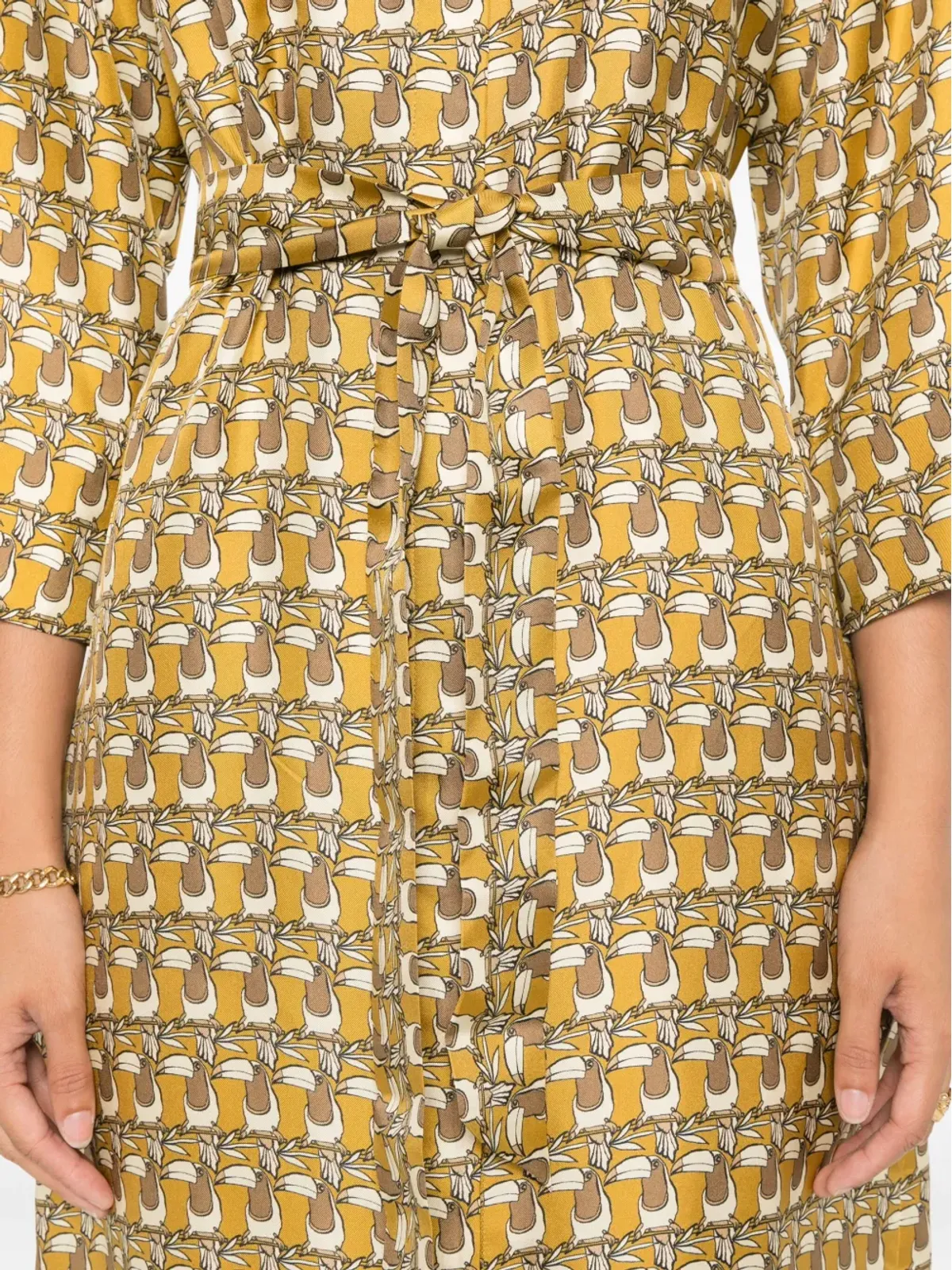 Max Mara トゥーカンプリント シルクドレス - 画像5