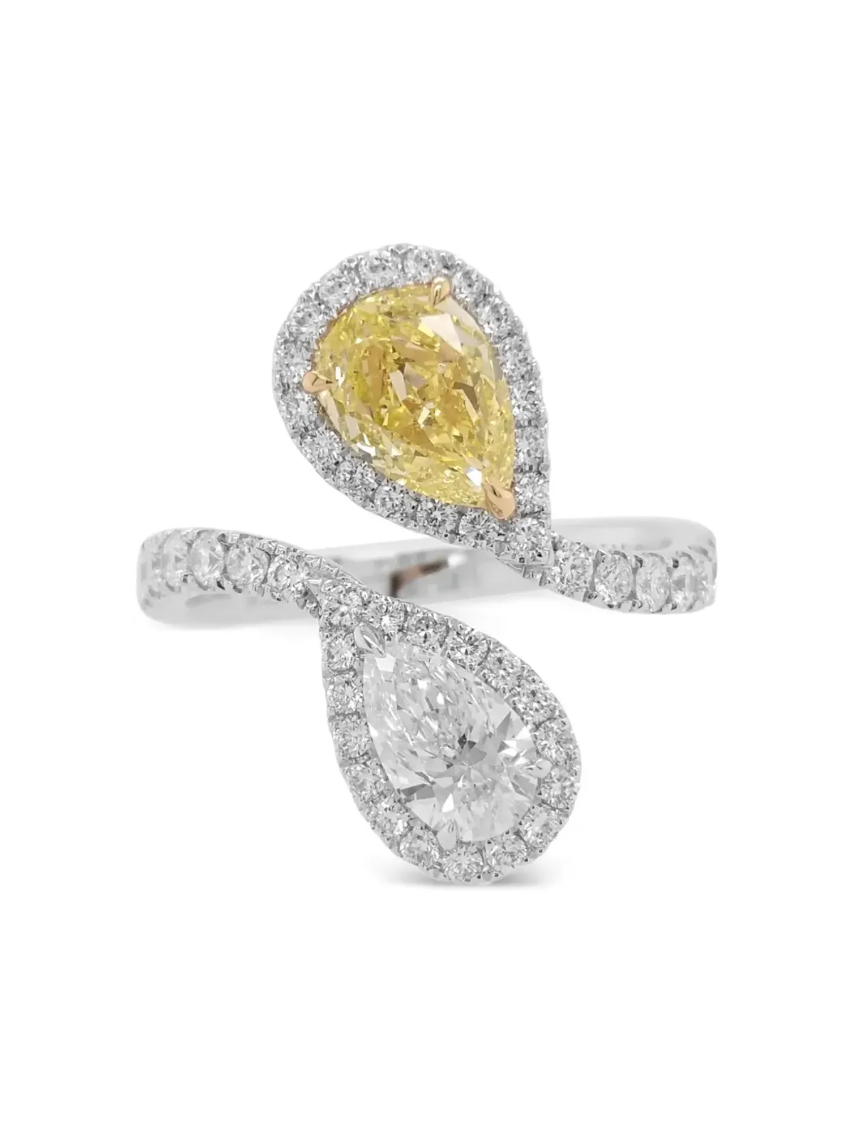 HYT Jewelry 18Kホワイトゴールド ペアシェイプ・ダイヤモンドリング シルバー - 画像2
