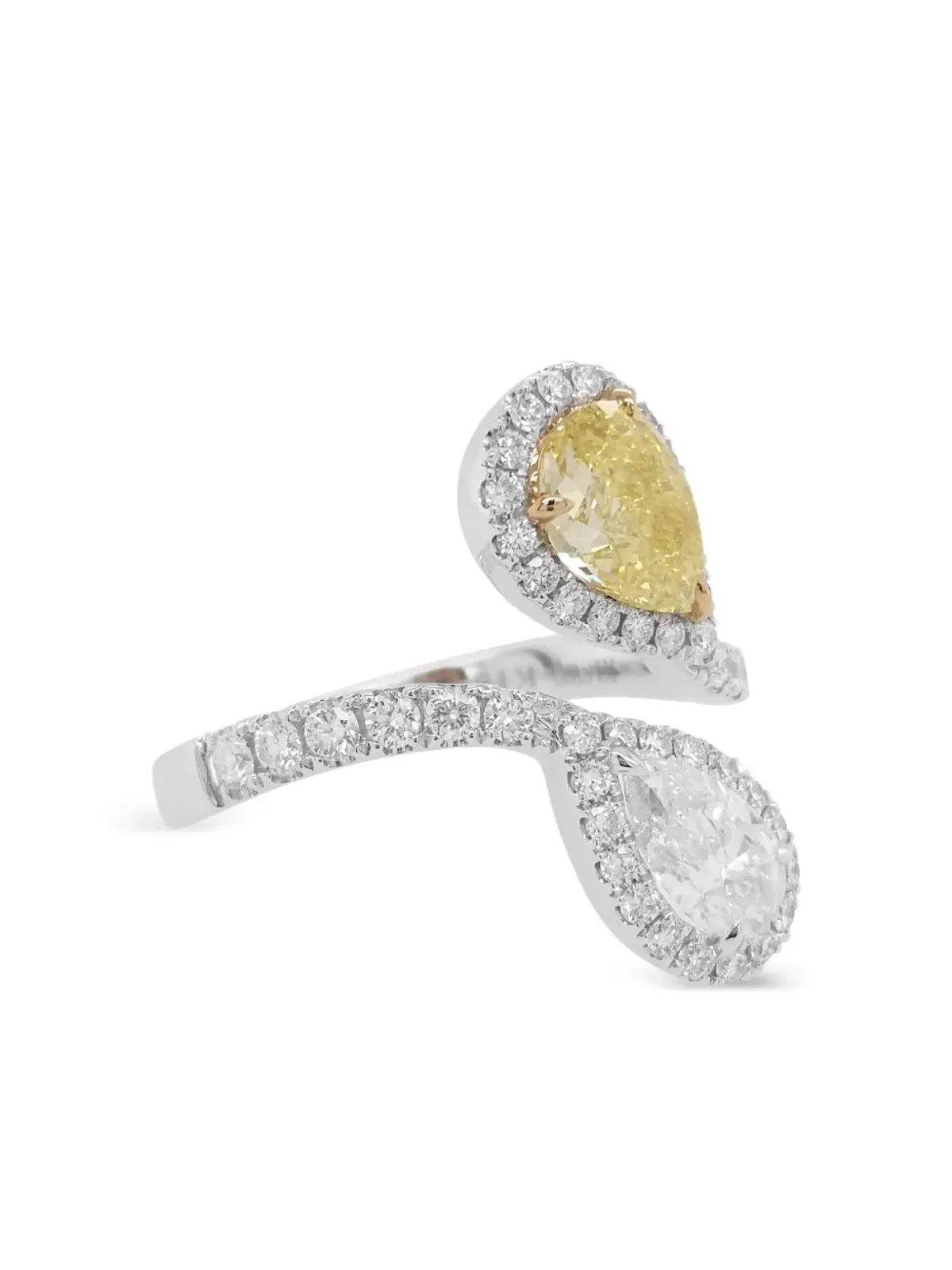 HYT Jewelry 18Kホワイトゴールド ペアシェイプ・ダイヤモンドリング シルバー - 画像3