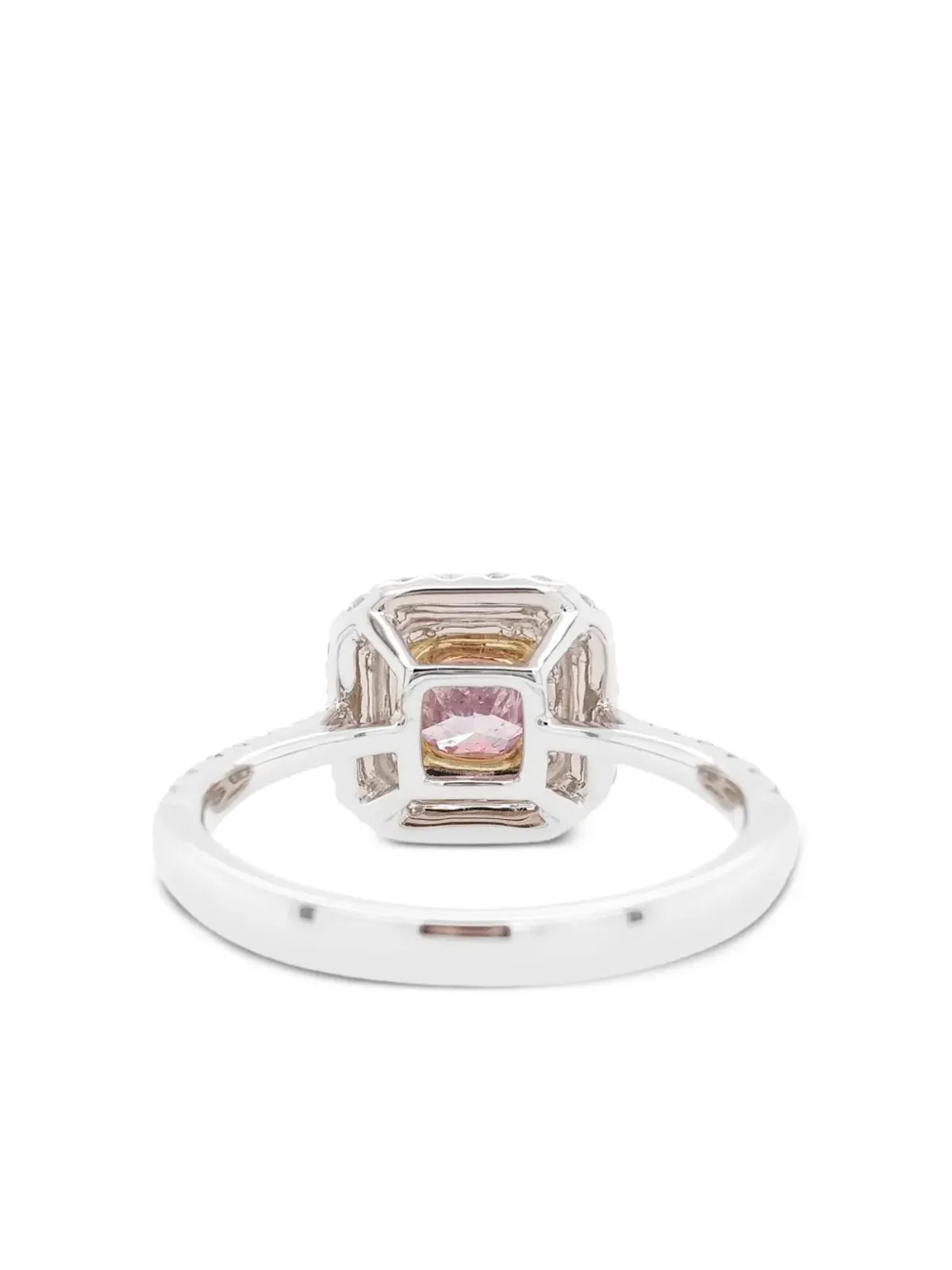 HYT Jewelry プラチナ ピンクダイヤモンド ダブルハロー リング - シルバー - 画像2