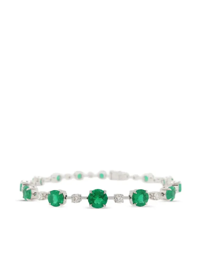 HYT Jewelry HYT Jewelry 18Kホワイトゴールド テニスエメラルド ブレスレットの商品画像