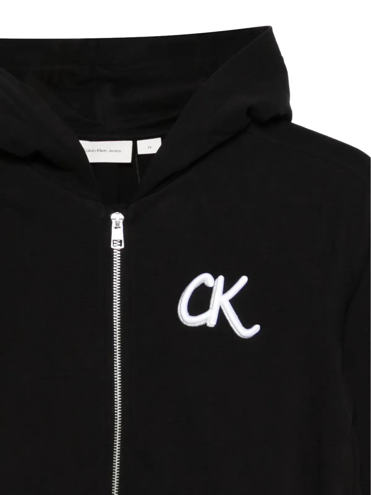 Calvin Klein Kids ロゴディテール ジップアップフーディー - 画像3