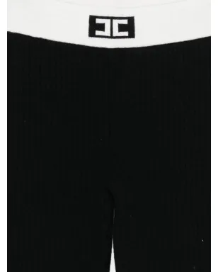 Elisabetta Franchi La Mia Bambina contrasting-trim leggings - Black - サムネイル3