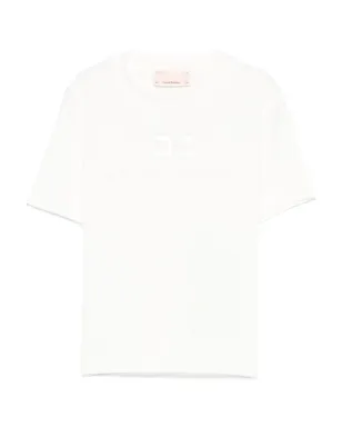 Elisabetta Franchi La Mia Bambina ロゴ刺繍入り半袖Tシャツ - ホワイト - サムネイル1