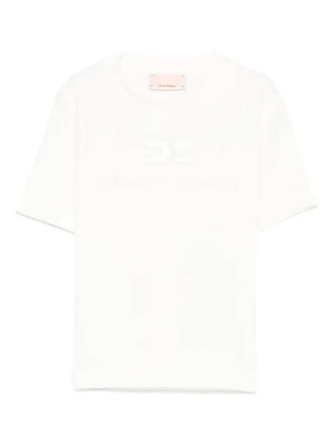 Elisabetta Franchi La Mia Bambina Elisabetta Franchi La Mia Bambina ロゴ刺繍入り半袖Tシャツ - ホワイトの商品画像