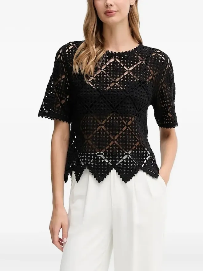 DKNY DKNY オープンワーク クロシェトップスの商品画像