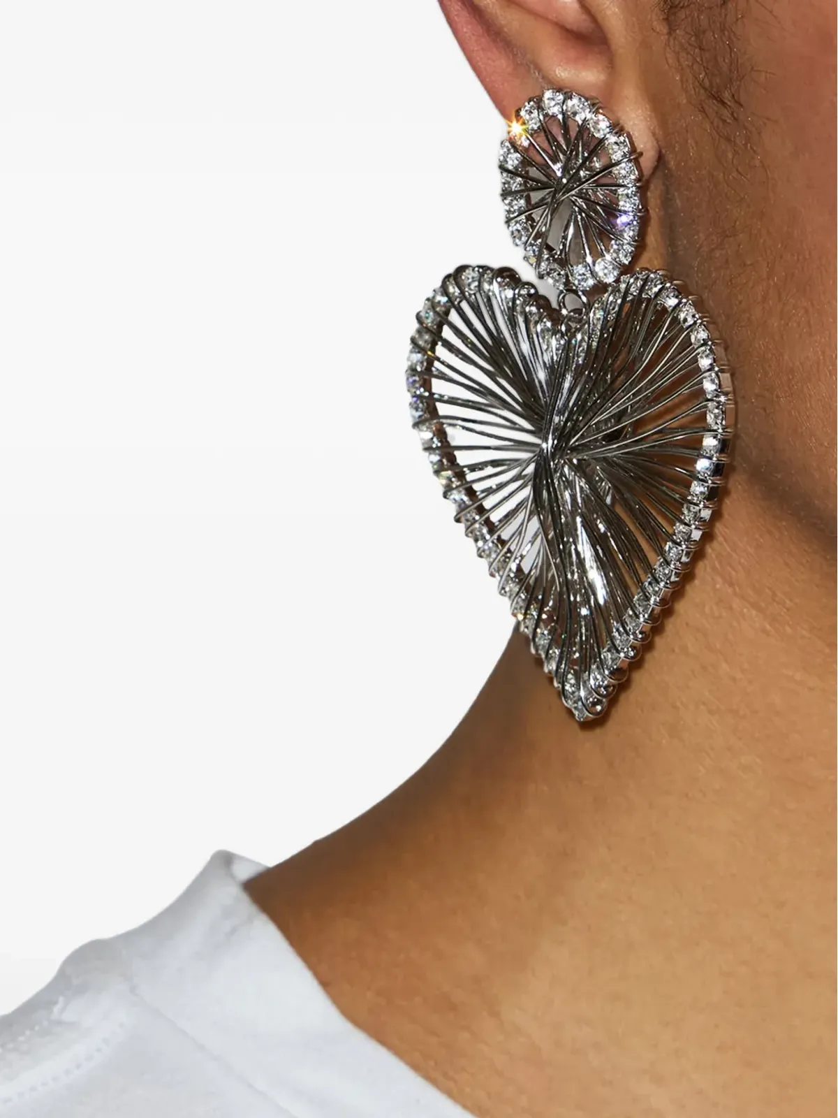 ISABEL MARANT アシンメトリック クリスタル ピアス - 画像2